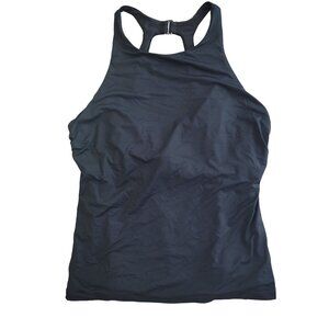 ATHLETA Size 38D/DD Maldives Bra Cup Tankini swim suit Top Black